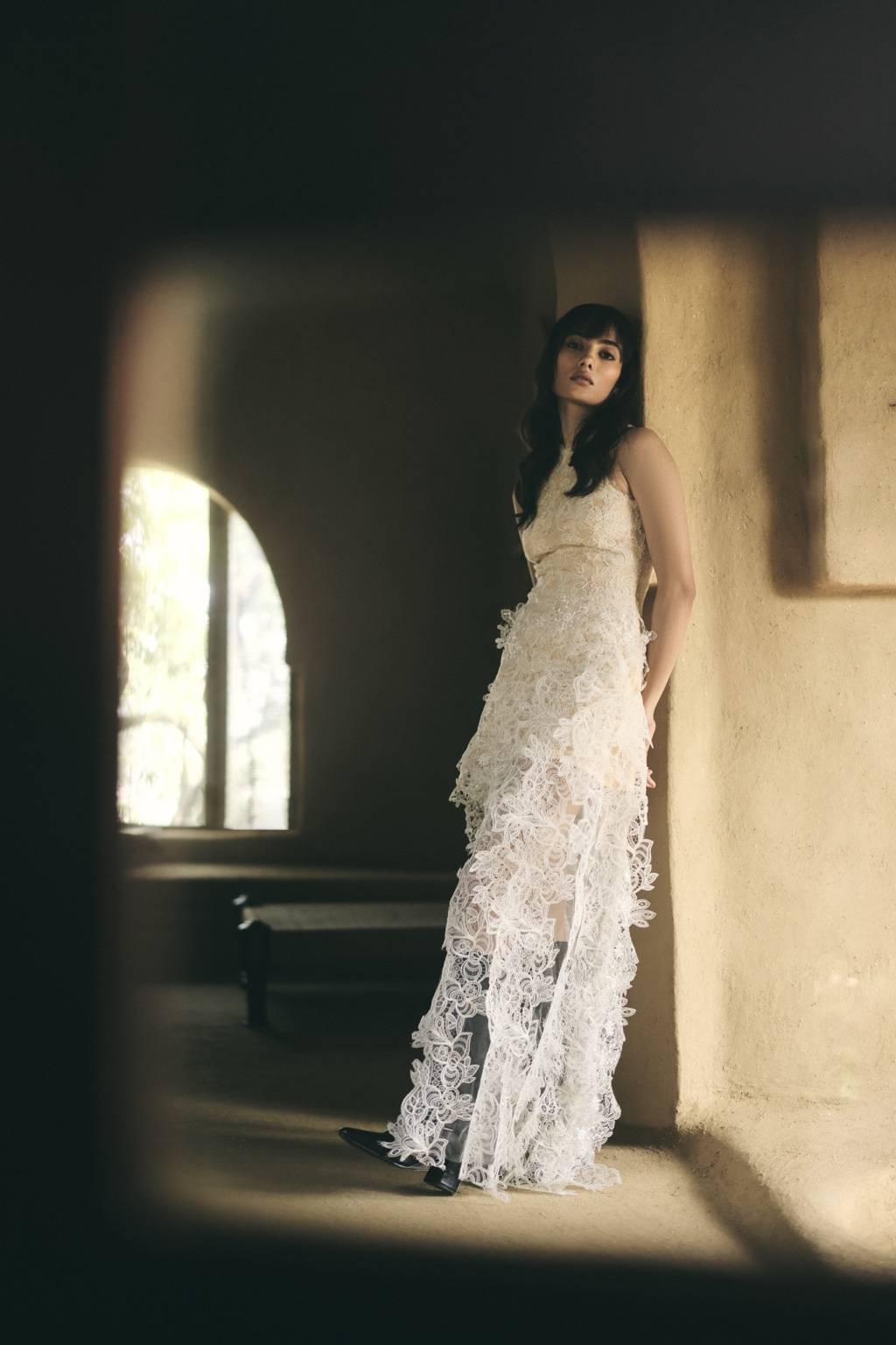 Lace Whisper Asymmetric Dress