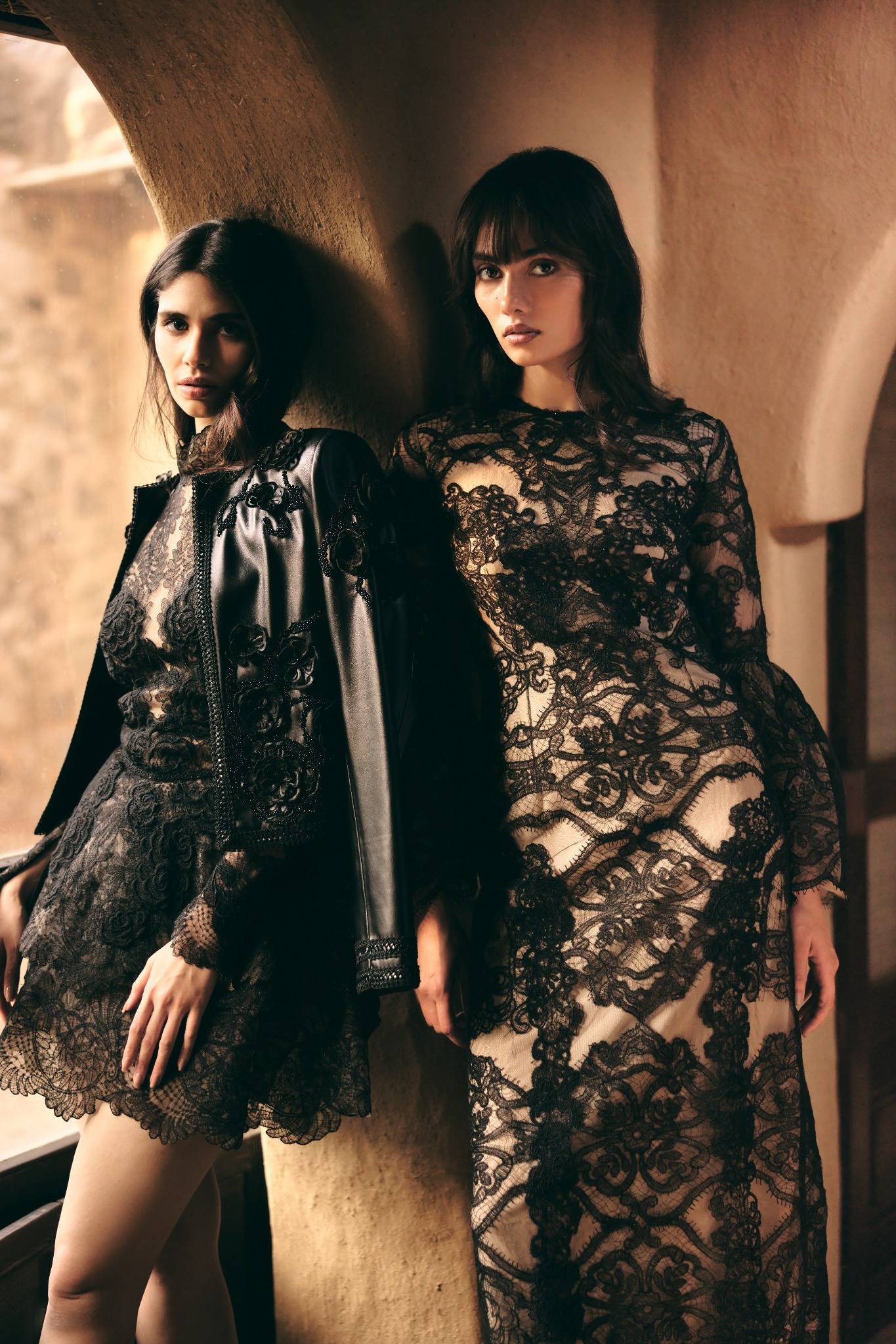 Midnight Petal Lace Dress
