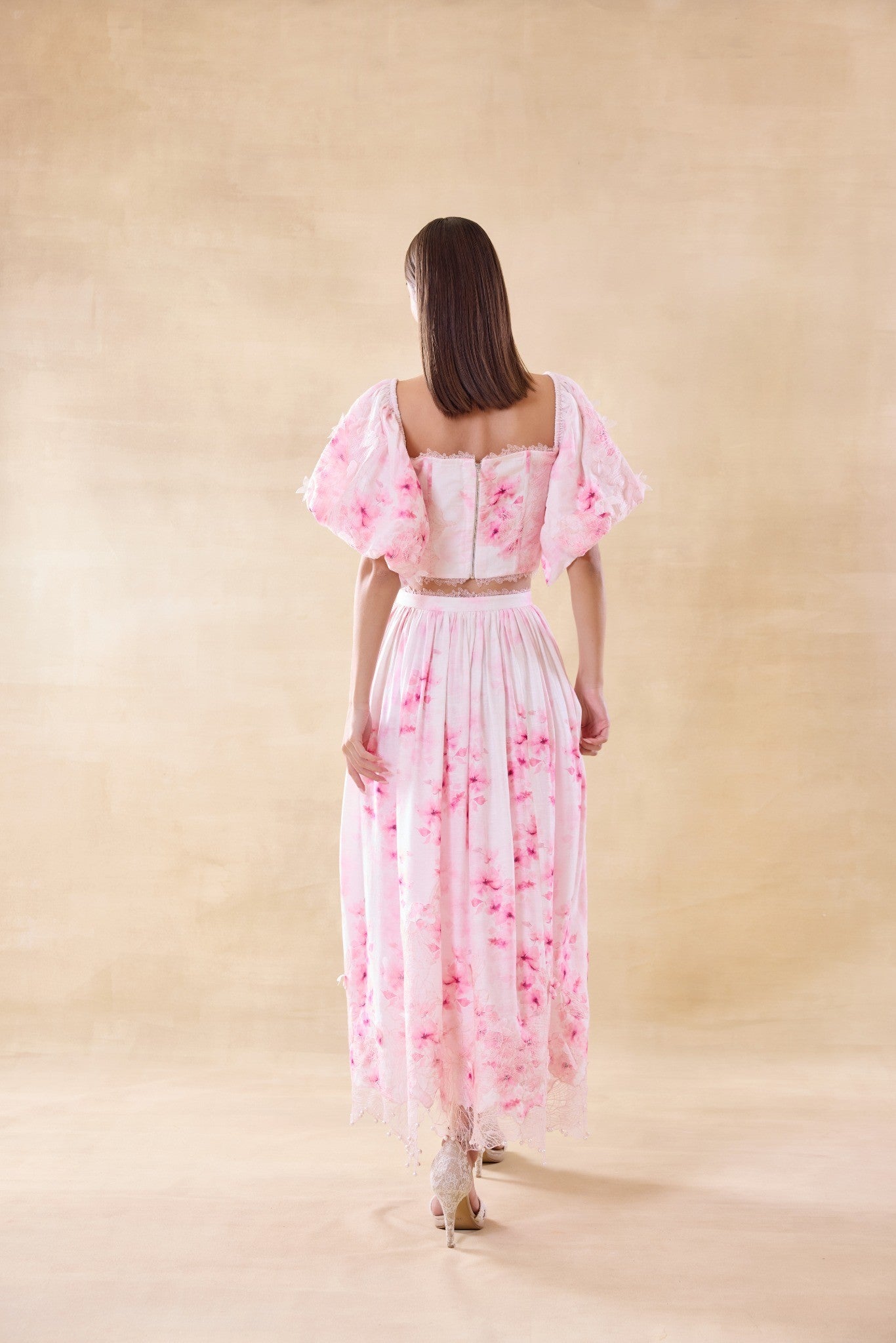 Pink Floral Printed Dress