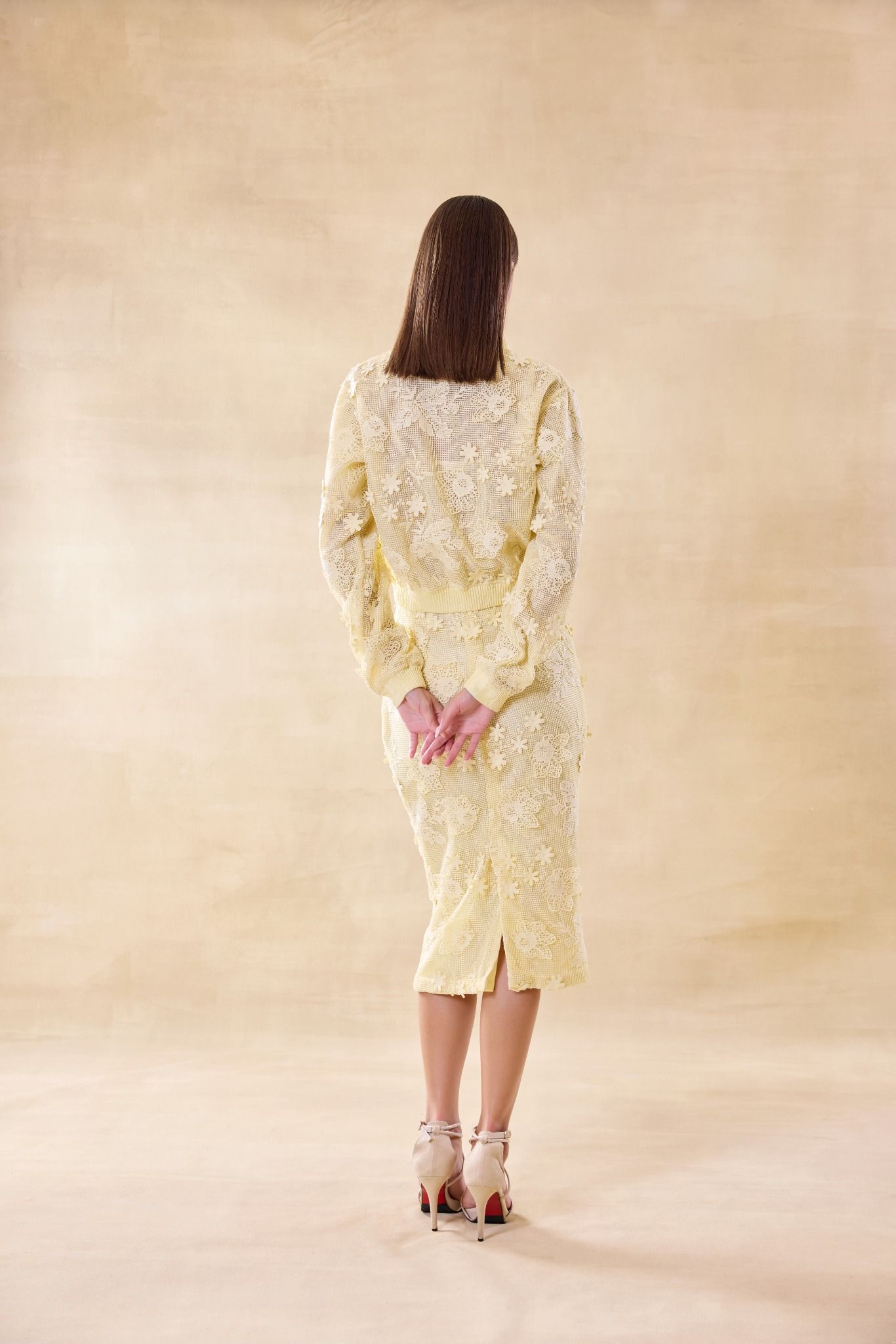 Sunlit Lace Jacket and Skirt Set