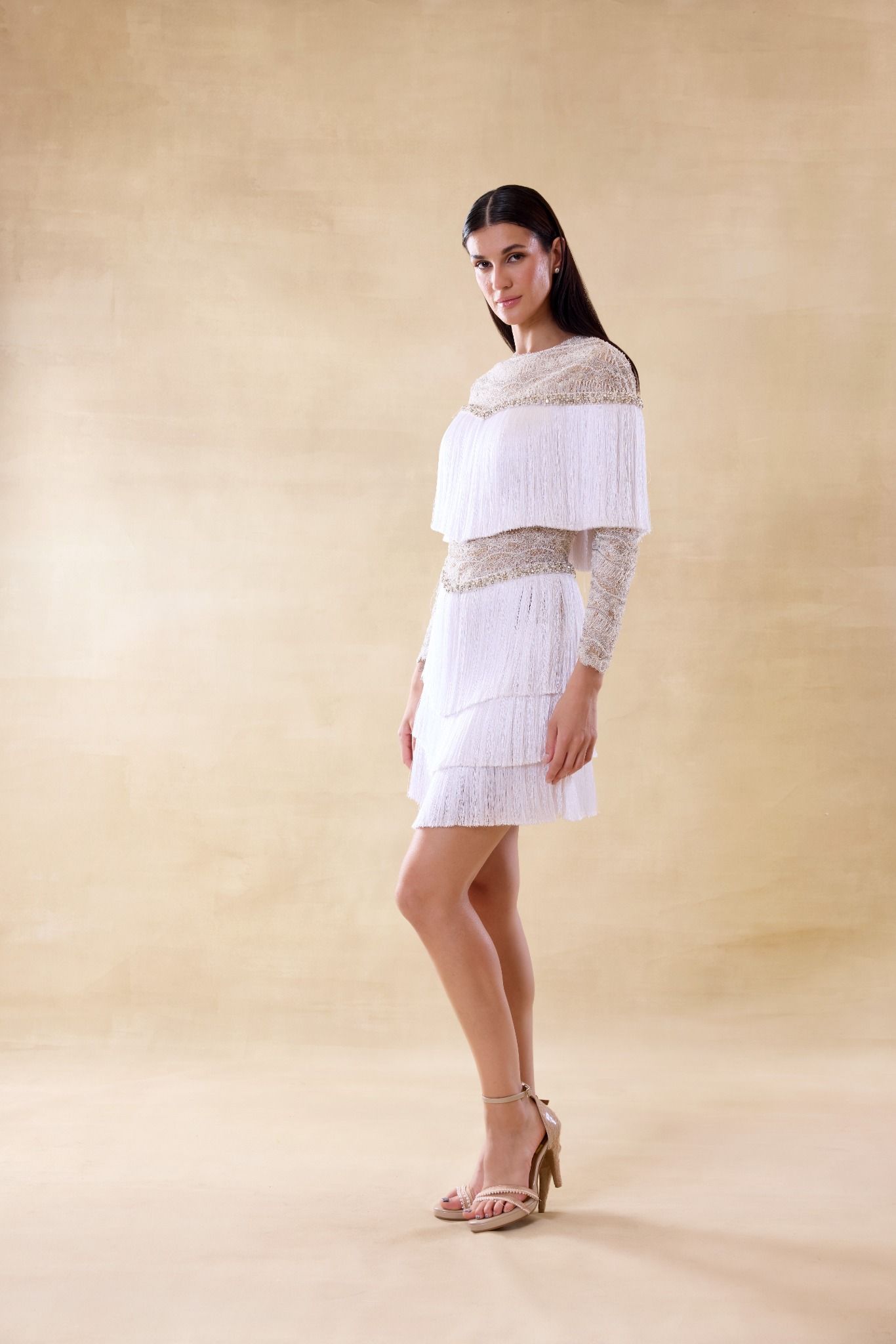 White Fringe Dress