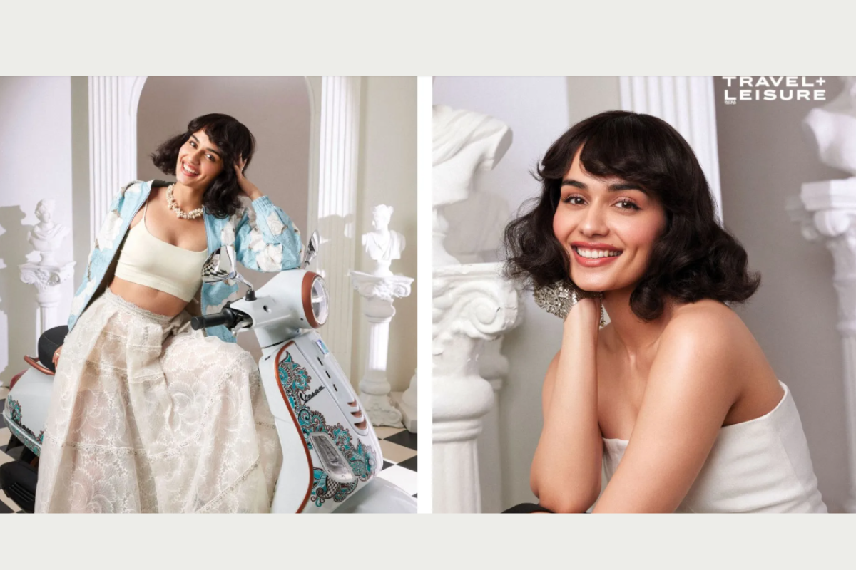 Manushi Chhillar in Floral Current Bomber for Travel + Leisure