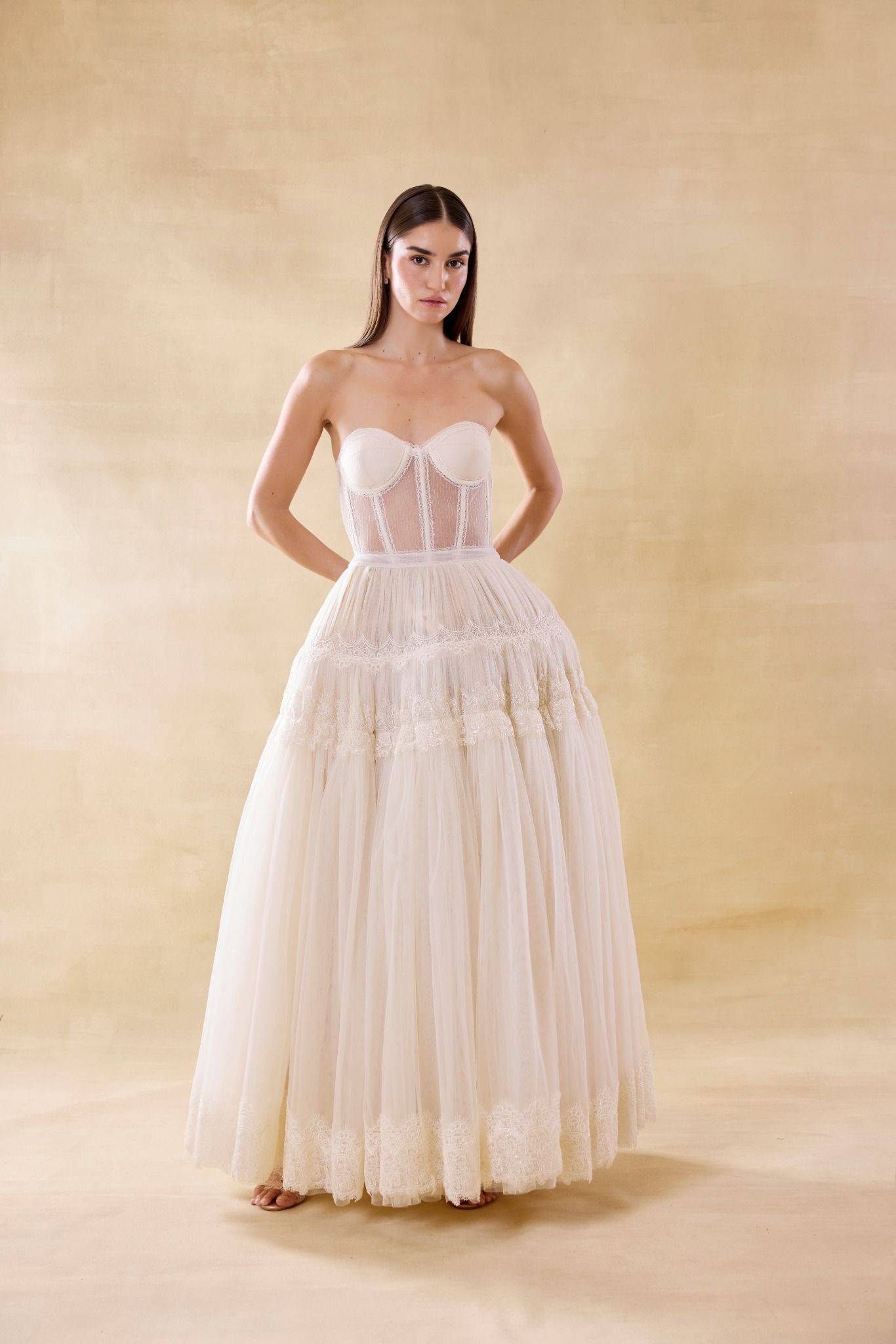 Corseted Tulle Lace Dress