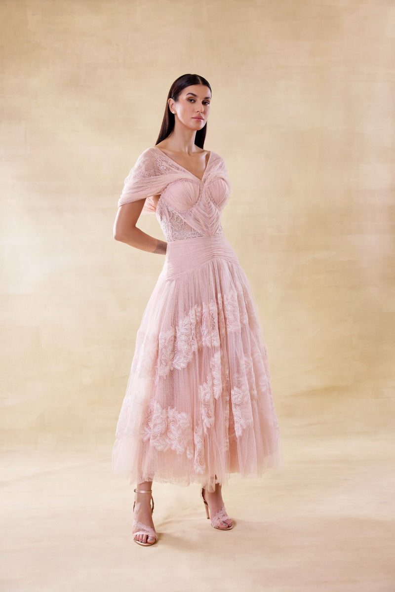 Blush Pink Draped Dress