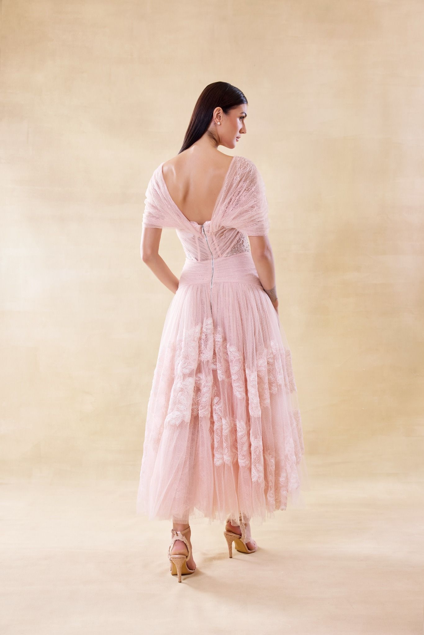 Blush Pink Draped Dress