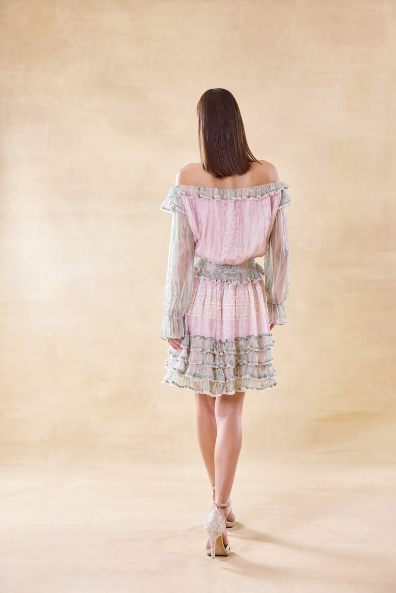 Azure Bloom Short Dress