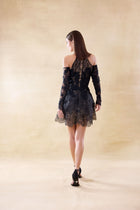 Midnight Petal Lace Dress