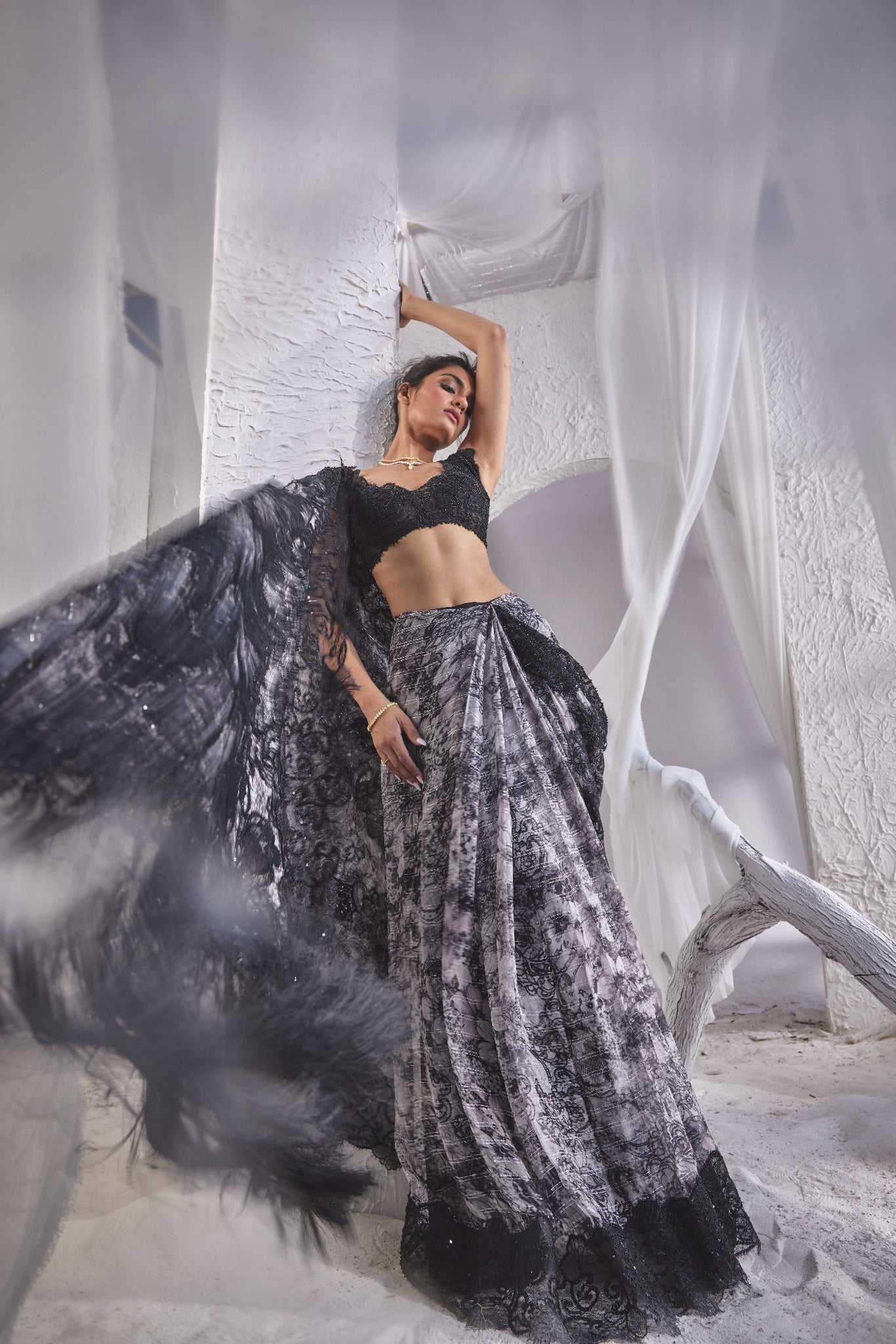 Lace Noir Saree
