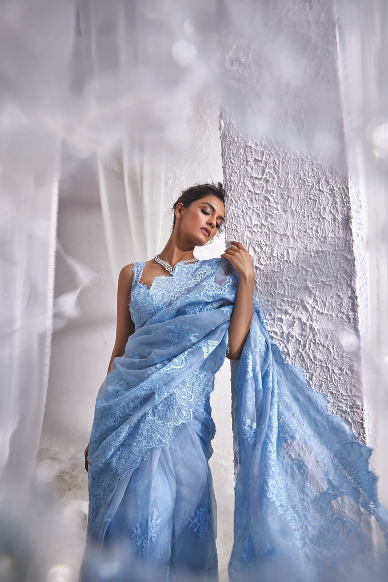 Bleu Éthéré Saree