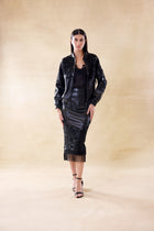 Noir Allure Jacket-Skirt Set
